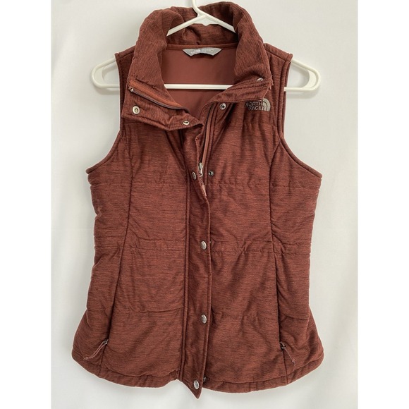 The North Face Women's‎ XS Vest Burgundy Zip Up Cinch Waist Thick - Picture 1 of 8